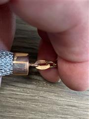 925 ITALY STERLING SILVER MESH BRACELET W/ROSE GOLD PLATED BUCKLE ACCENT